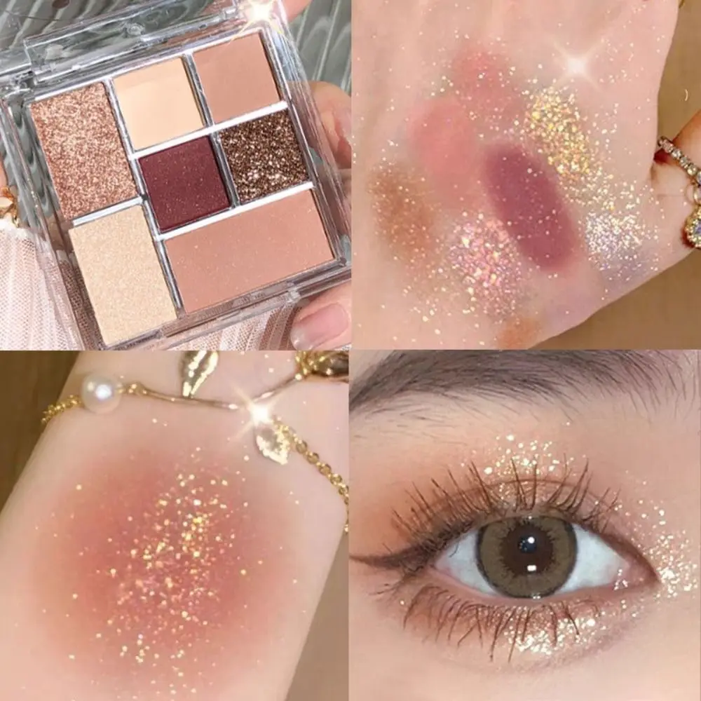 

7 Colors Makeup Palette Matte Long Lasting Waterproof Eyeshadow Highly Pigmented Brightening Effect Shiny Crystal Eyeshadow