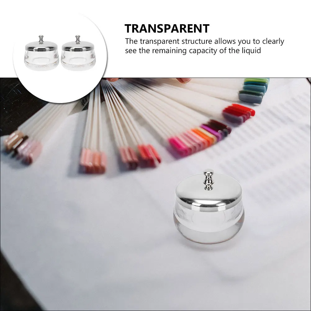 

2Pcs Glass Nail Art Liquid Cup Exquisite Design Transparent Durable Mixing Washing Tool for Manicure Enthusiasts