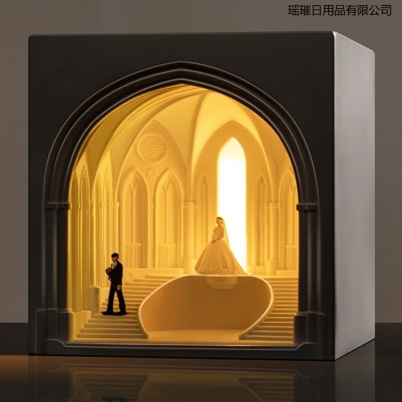 

Church cement night light birthday gift designer building decoration Nordic wedding gift new style gift gift
