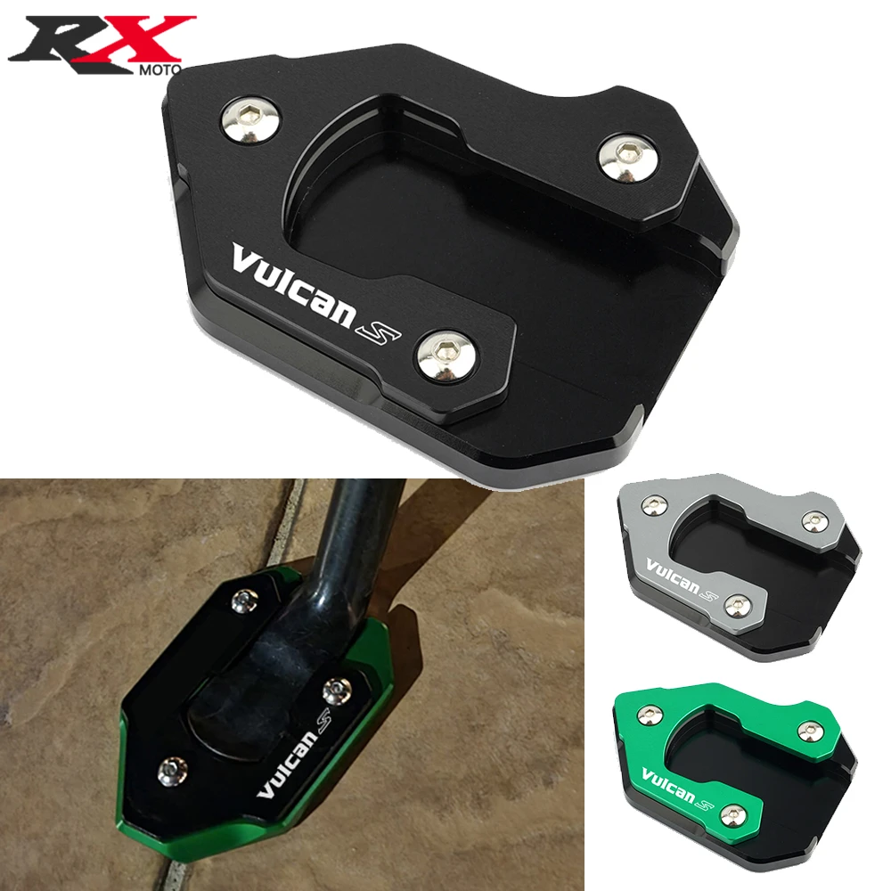 New VulcanS Motorcycle Aluminum Kickstand Foot Side Stand Extension Pad Support Plate For KAWASAKI Vulcan S 650 VN650 2015-2021