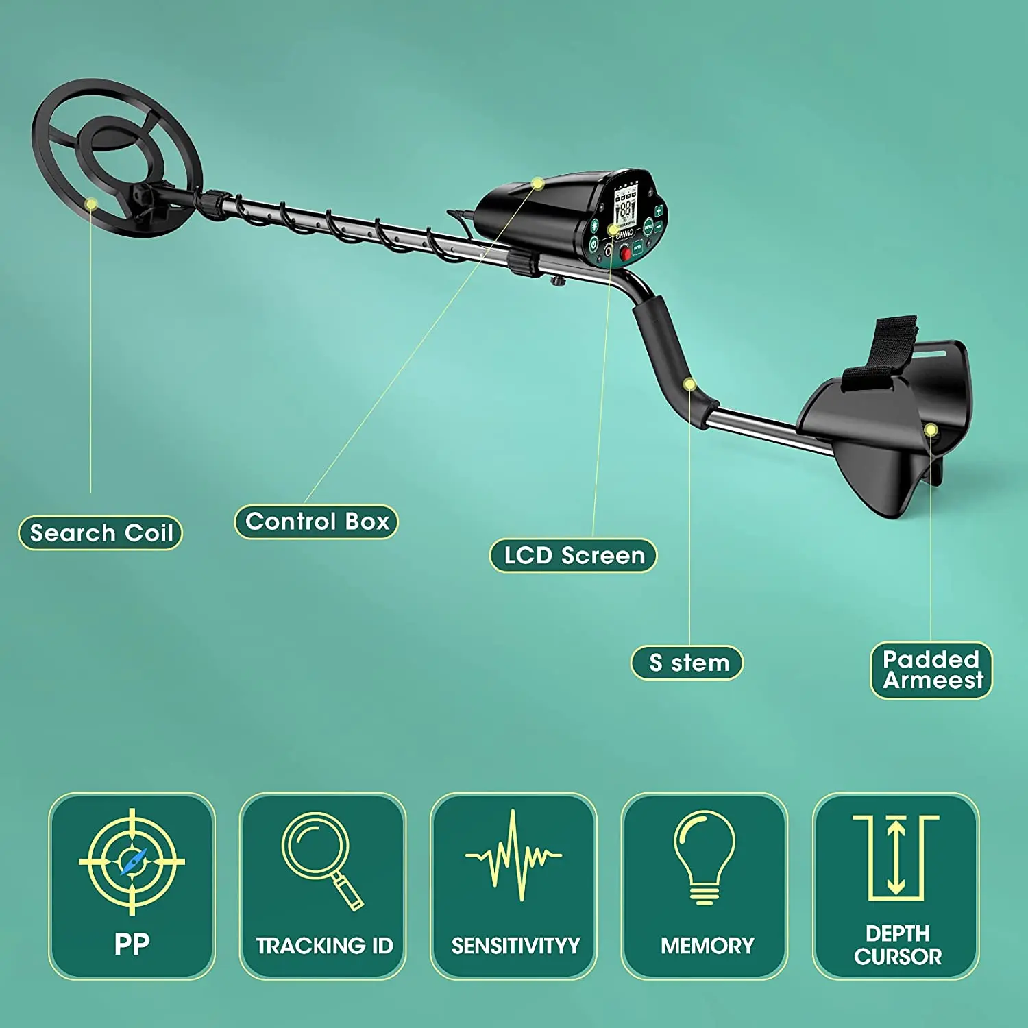 MD-5030P металлоискатель, высокая чувствительность, 9,8 дюйма, водонепроницаемая катушка, ювелирные изделия, охотник за золотом, искатель сокровищ, инструмент для определения подземного обнаружения