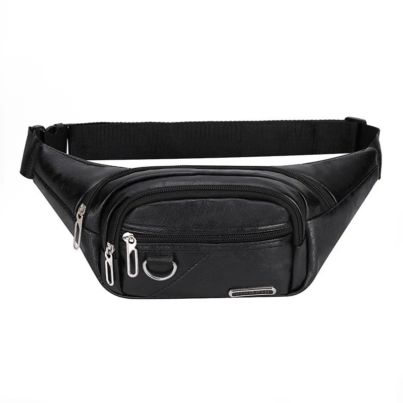 Genuine Leather Fanny Pack/Waist Bag/Organizer with Adjustable Belt, Multiple Pockets Waist Pack Crossbody Chest Bag for Men