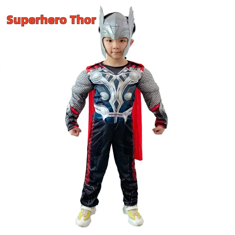 أطفال ثور خارقة تأثيري حلي المنتقمون ثور العضلات ارتداءها البدلة قناع هالوين كرنفال ملابس للحفلات لصبي