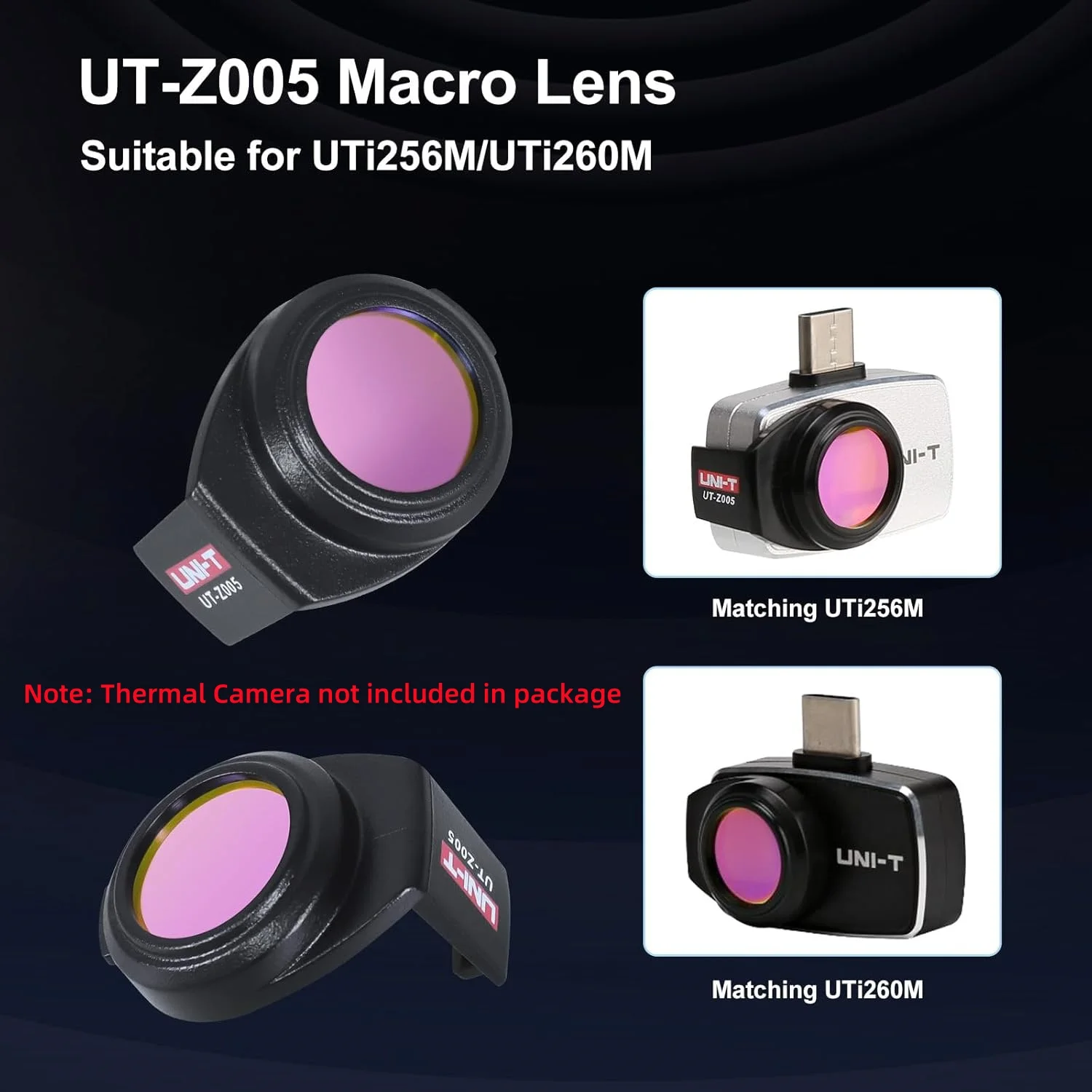 Z005 Macro Lens for Smartphone Thermal Camera UTi720M UTi721M UTI256M UTI260M, IR Lens for Electric Maintenance & Product Evalua