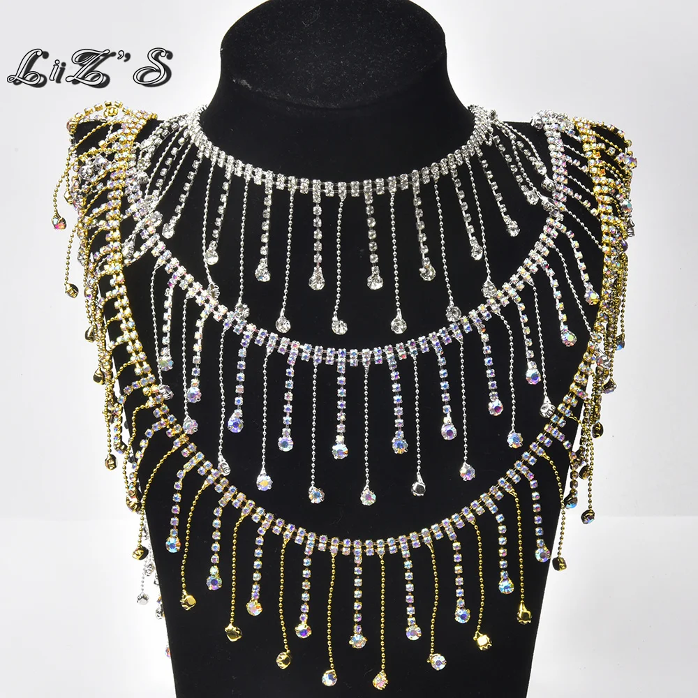 Stunning Rhinestone Crystal Claw Round Beads Long Tassel Chain Trimming DIY Shoes Bags Clothing Accessories