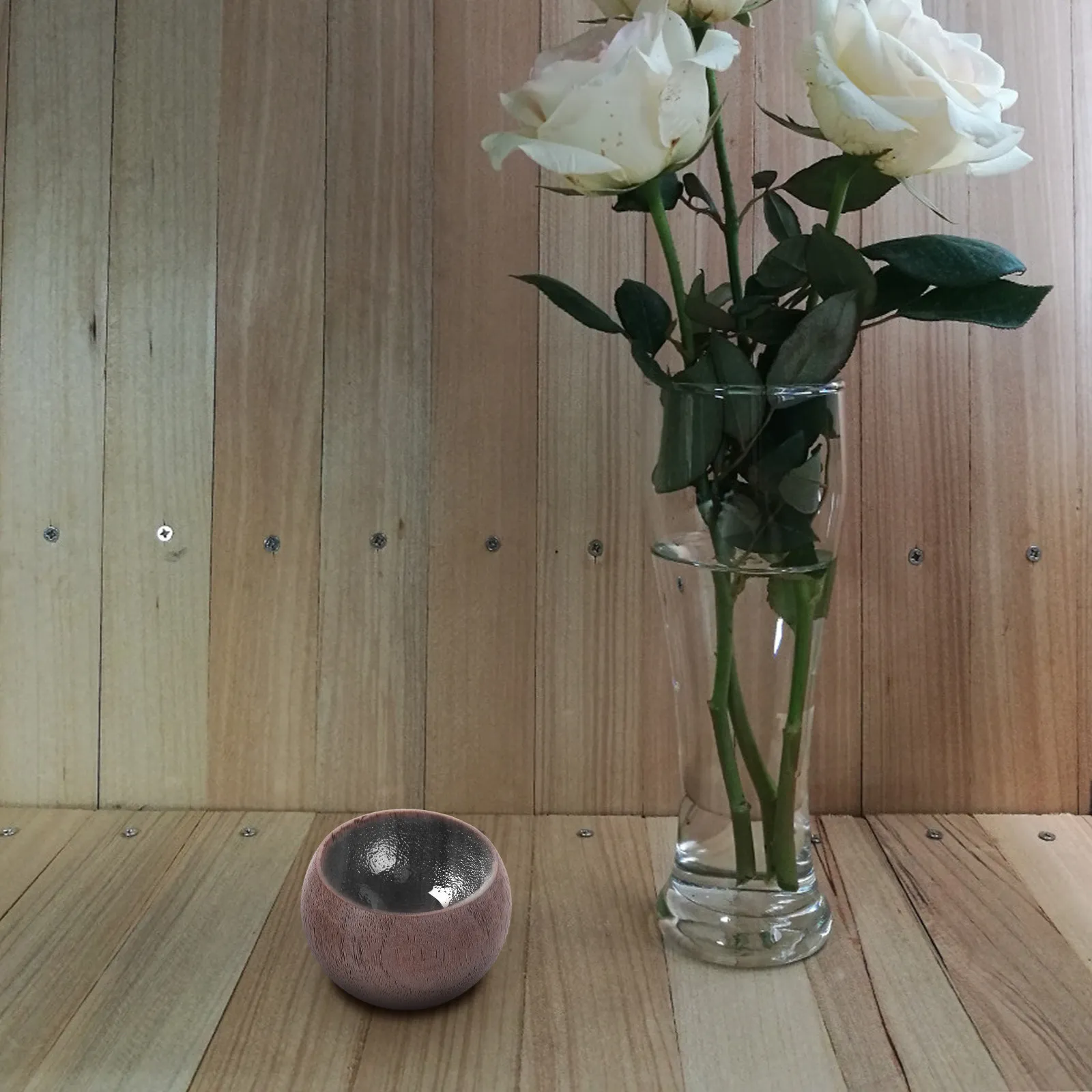 

1pc Expandable Incense Wood Dark Grey Round Design For Home Fragrance Living Room Decoration Wooden Decor Desktop Incense