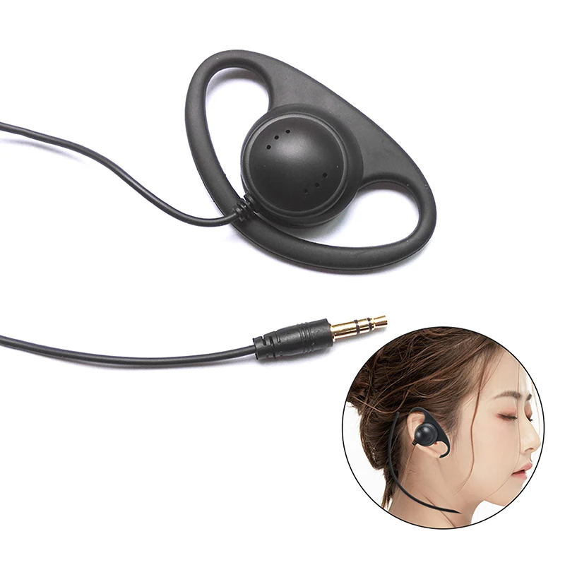 1pcs Single Sided D-shaped Ear Loop Simultaneous Interpretation 3.5MM Listen Only Earphone For Radio Tour Guide System