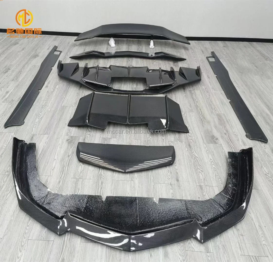 High quality LP700 ART carbon fiber front lip diffuser side skirt for Lamborghini LP720 LP700 carbon fiber  body kit