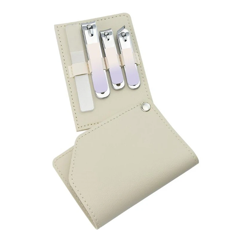 Juego de cortaúñas de acero inoxidable con caja, kit de cortador de manicura, tijeras, herramienta de belleza y maquillaje, 1 Set