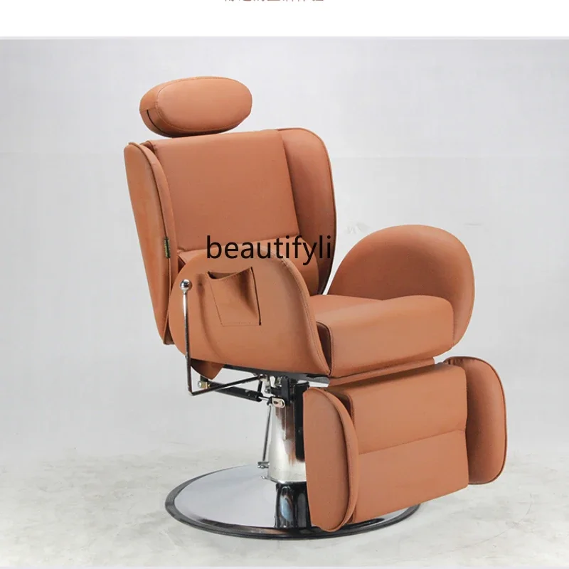 Hair Salon Barber Shop Oil Head Large Chair for Hair Salon Hair Cutting Chair Retro Reclining Chair