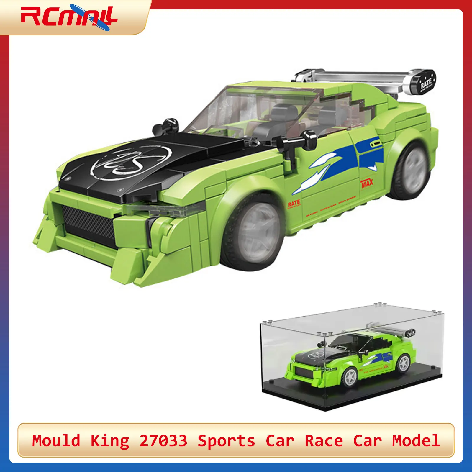

Mould King 27033 Sports Car Race Car Model Building Blocks Toys Kit with Acrylic Display Box Educational Toy Gift for Kids