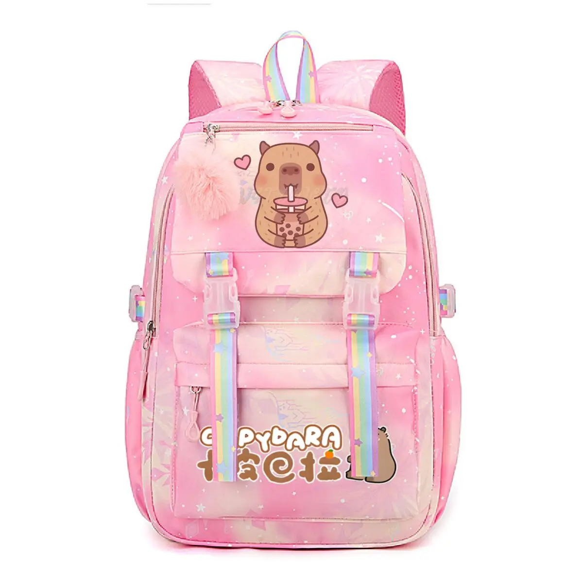 

Capybara & Bubble Tea Schoolbags Children Teeneger Cute Capybara Backpack Girls Boys School Backpack Student Book Bags Ruckpacks