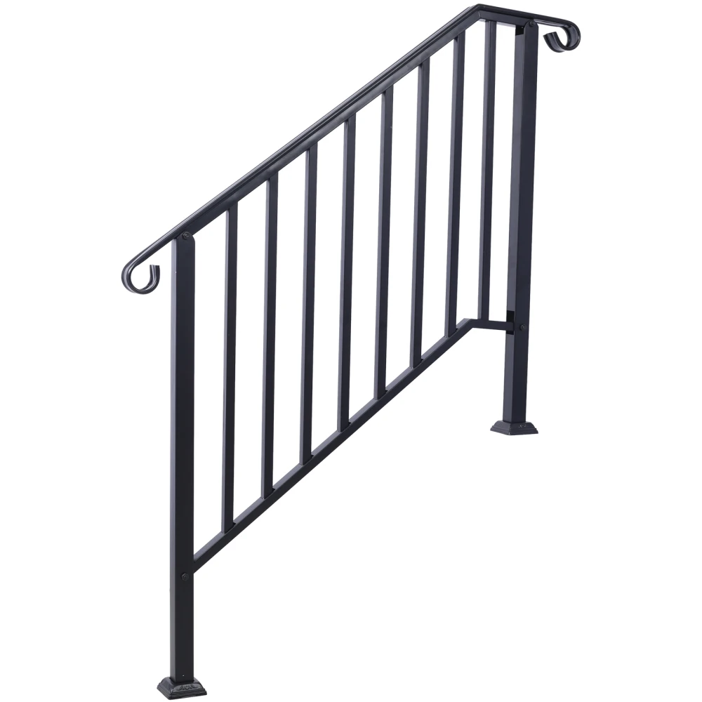 

Handrails for Outdoor Steps, Fit 3 or 4 Steps Outdoor Stair Railing, Picket#3 Wrought Iron Handrail, Flexible Porch Railing