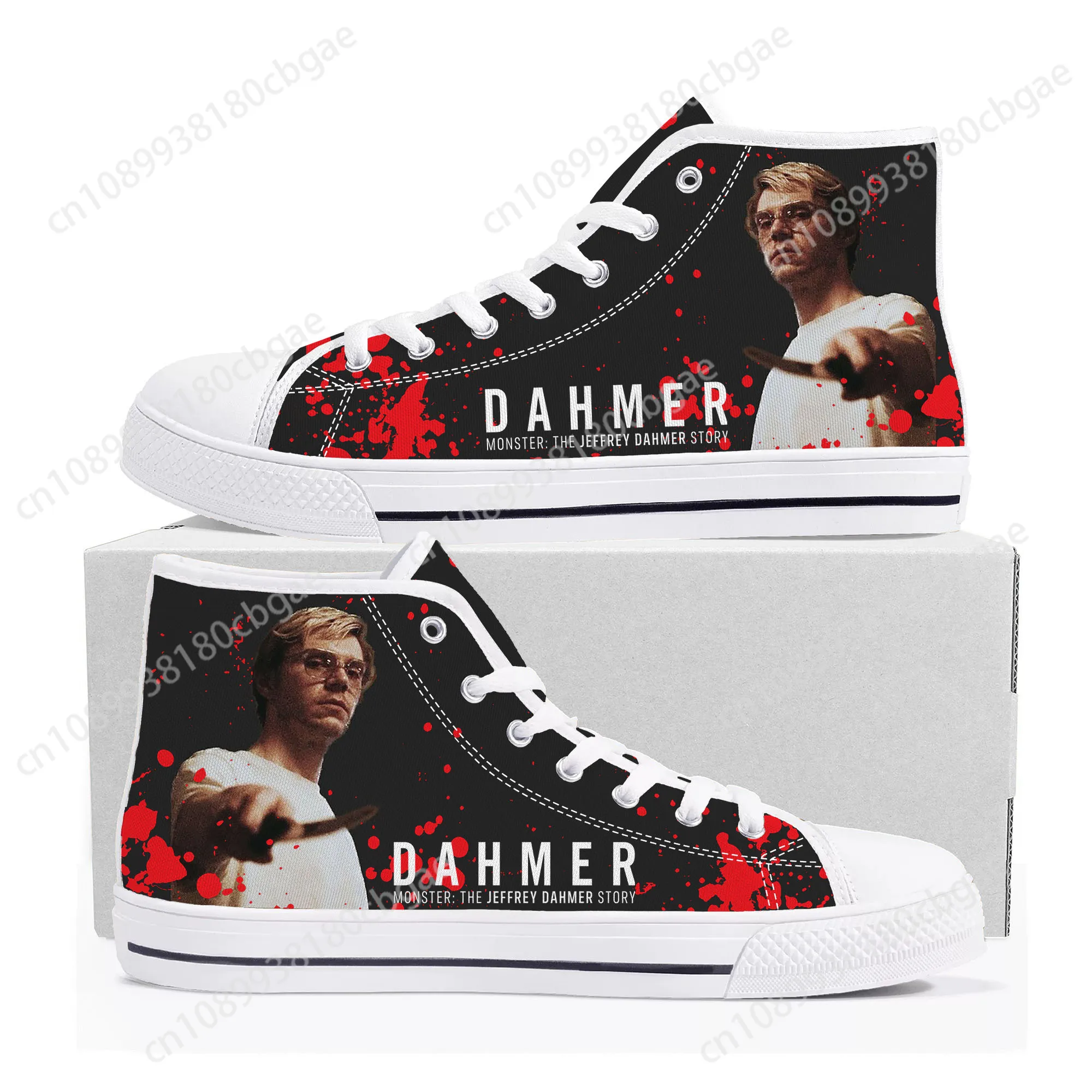 Jeffrey Dahmer High Top Sneakers Mens Womens Teenager High Quality Monster-Serial Killer Canvas Sneaker Shoe Casual Custom Shoes