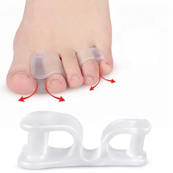 2pcs Silicone Gel Straightener Two Hole Toe Separator Fingers Protector Foot Care