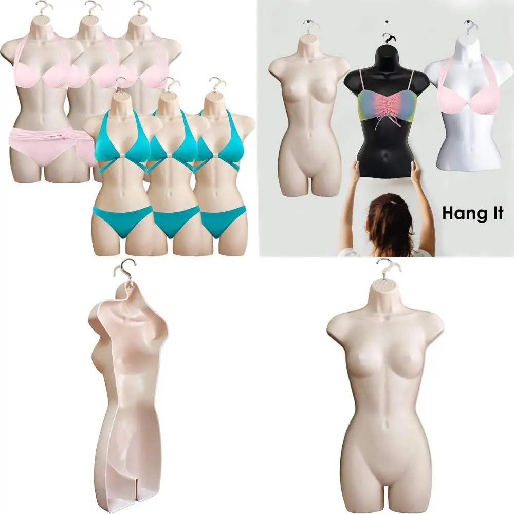 

6 Pack Adjustable Mannequin with Hollow Back, Hip, and Hanging Hook for S-M Sizes