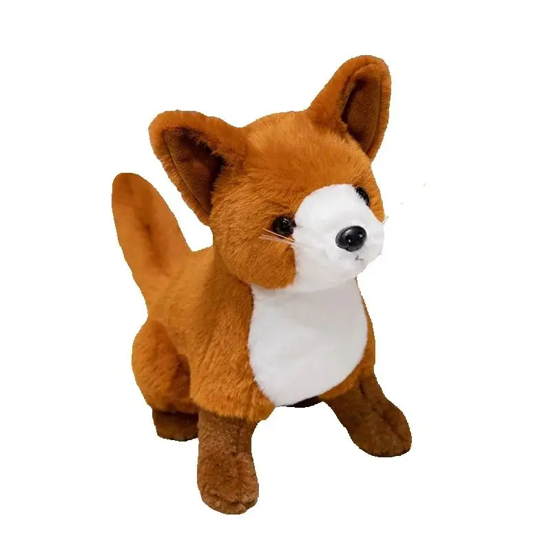 

26CM Cute Cartoon Fox Plush Toy Brown and White Forest Animal Children's Sleeping Fox Doll as a Birthday and Christmas Gift