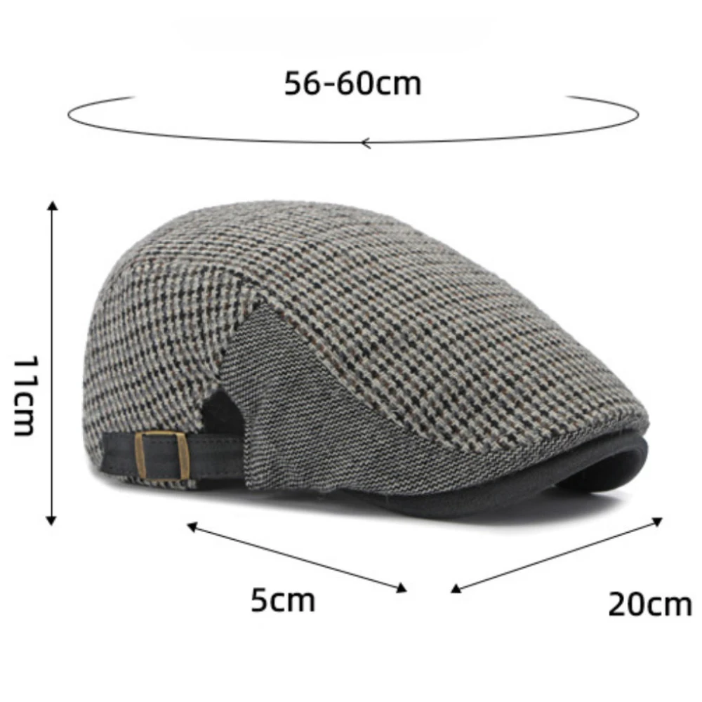 HT5174 Mens Berets Women Artist Painter Plaid Beret Hat Male Female Adjust Ivy Flat Cap Thick Warm Autumn Winter Wool Beret Cap