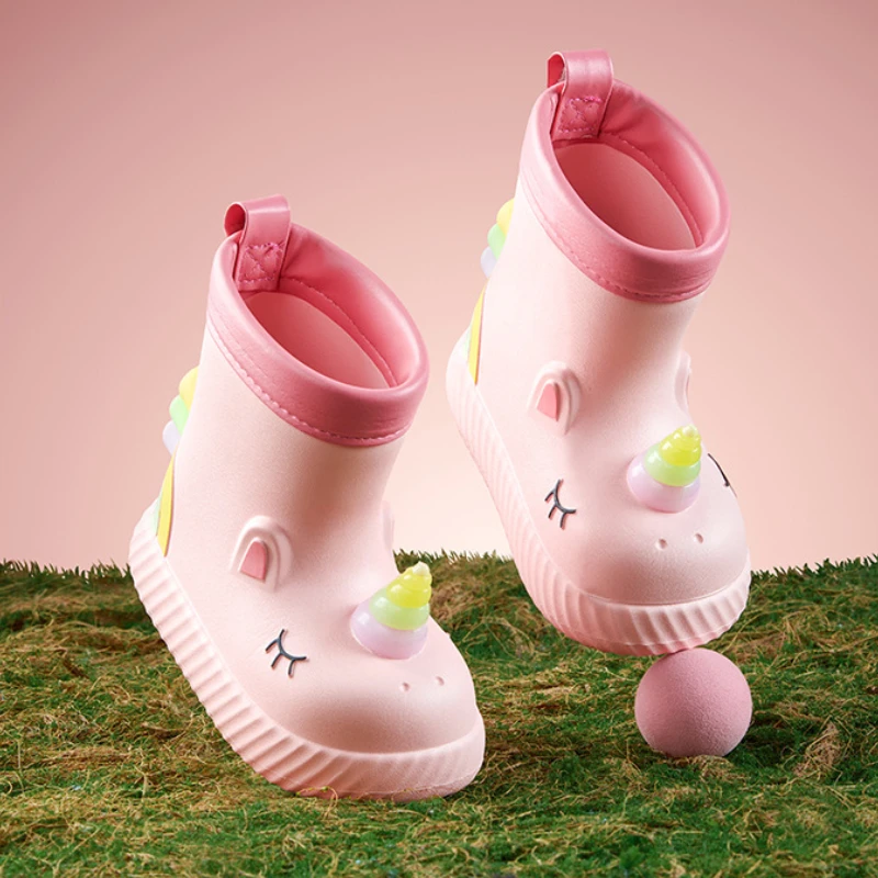 

Children Rain Boots Baby Boys Girl Non-slip Outdoor Cartoon Cute Rain Boots Kids Non-slip Rubber Waterproof Shoes Water Shoes
