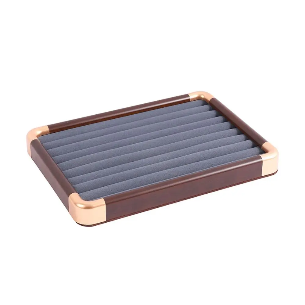 

Бархатный деревянный поднос для ювелирных изделий, ожерелья, браслеты, большой вместительный поднос для демонстрации ювелирных изделий, серьги, кольца, ящик для хранения ювелирных изделий, органайзер