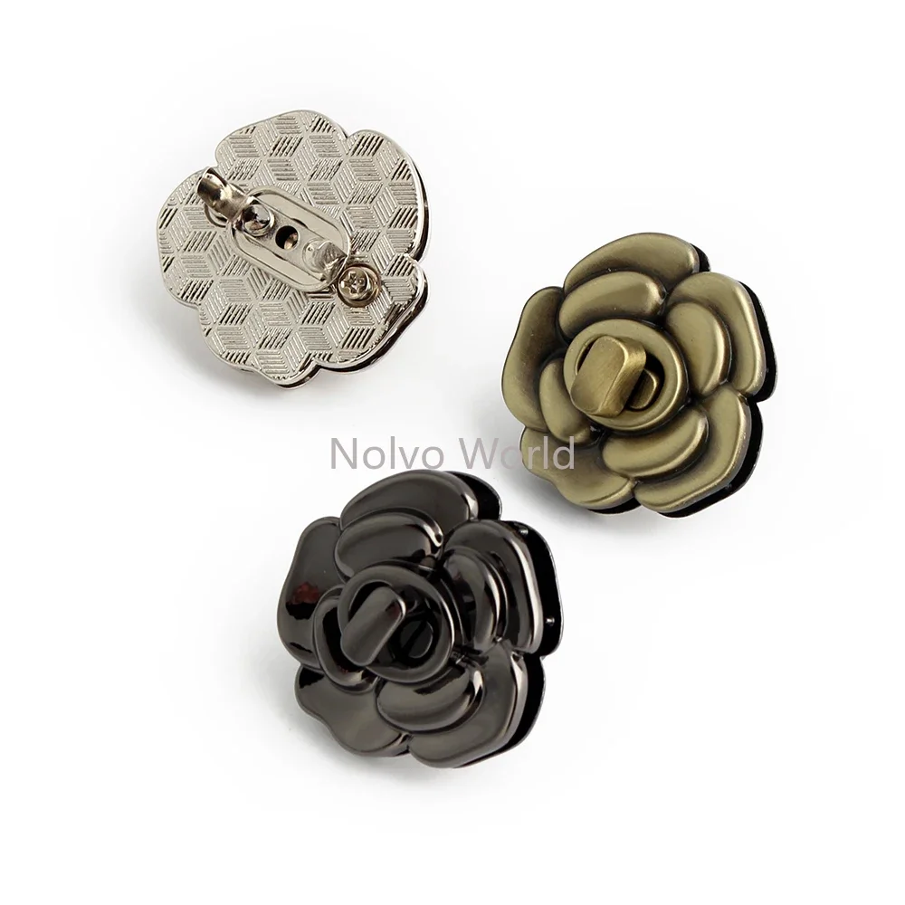 4/10/20Sets Pentagram/Flower Shape Metal DIY Clasp Turn Twist Locks For Shoulder Handbag Bags Purse Clasp Buckle Accessories