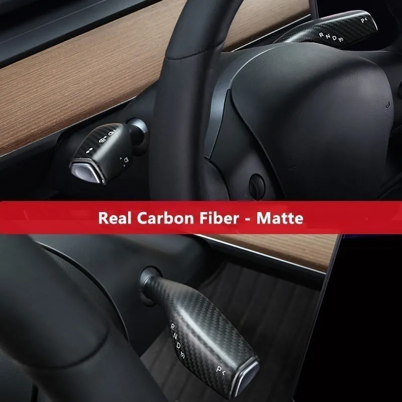 Column Shift Protective Cover 2pcs For Tesla Model 3 Forged Carbon Fiber Stickers For Model Y 2023 Steering Wheel Accessories view 4