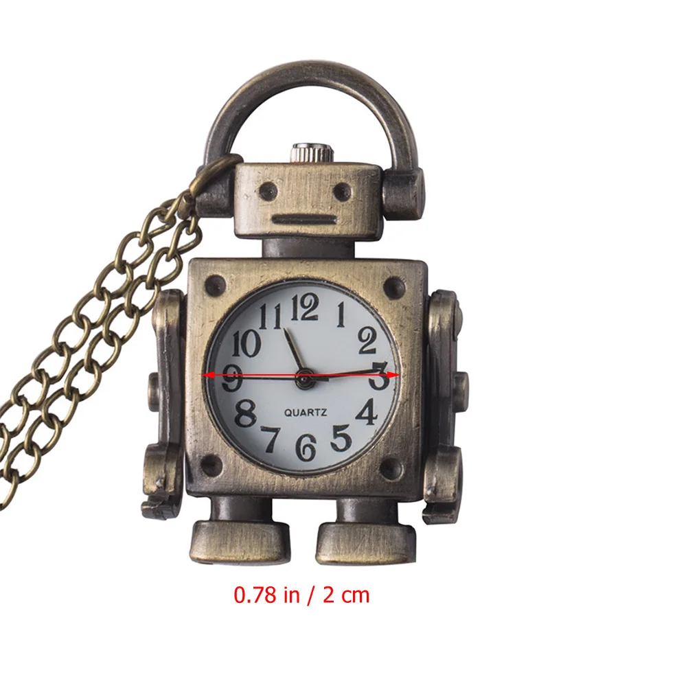 Vintage Roboteruhr Halskette Metall Taschenuhr Retro Kette für Männer Frauen Geschenk Einzigartiger Zeitmesser Schmuck