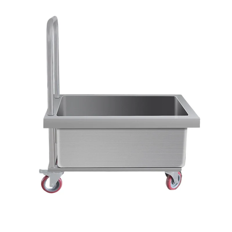 Stainless Steel Mop Pool Movable Rectangular Mop Pool Sink Factory Mop Sink Outdoor Commercial with Wheels