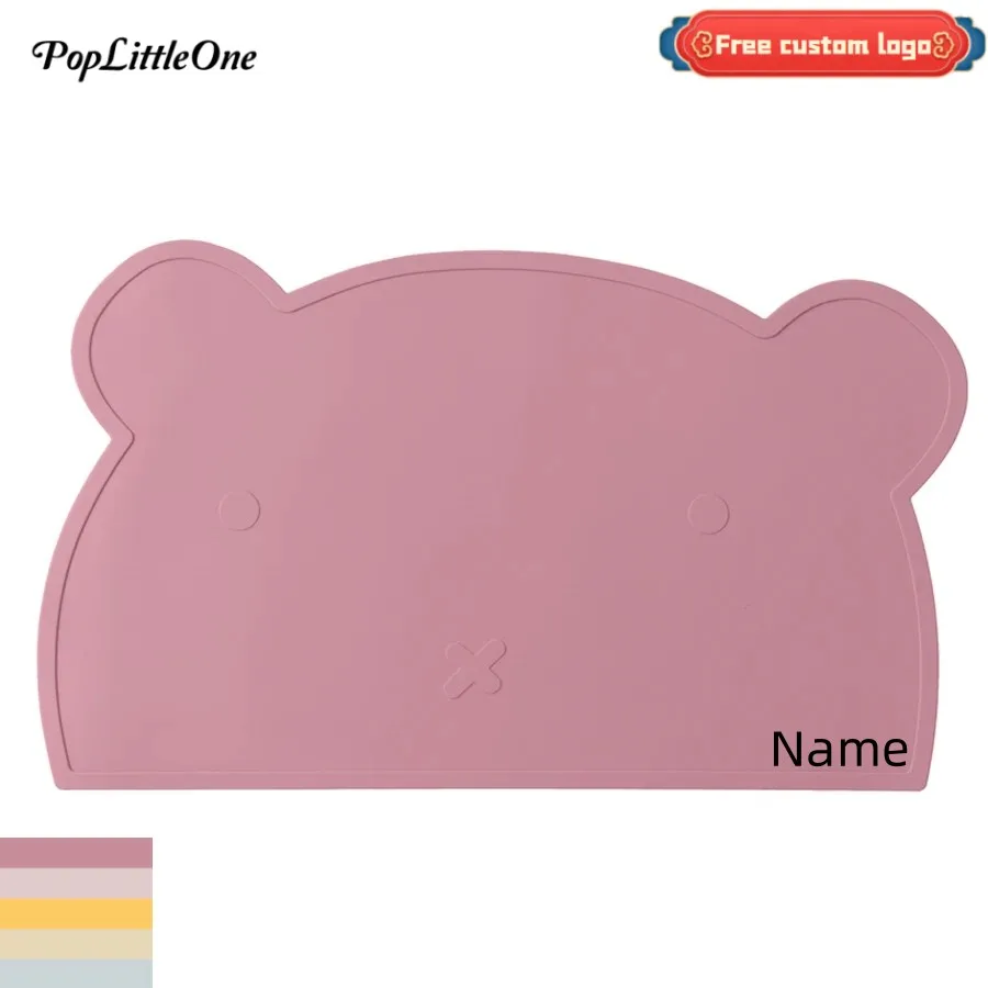 

Personalized Name 1PC Silicone Baby Placemat Portable Waterproof Cartoon Bear Shape Table Mat Heat Insulation Baby Stuff