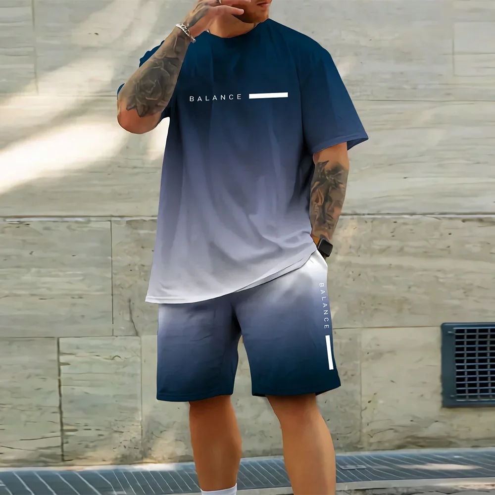 2025 New Men S Oversized Loose Quick Drying Summer Suit Trendy Summer Casual Also Suitable for Sports Shorts Short Sleeved