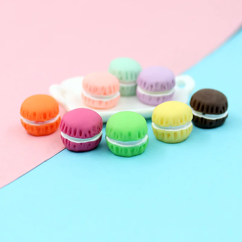 Mini 3D Resin Kawaii Macaron Miniature Cake Figurine Material Scrapbook Flatbacks Craft Supplies Accessories Cabochon Deco Parts