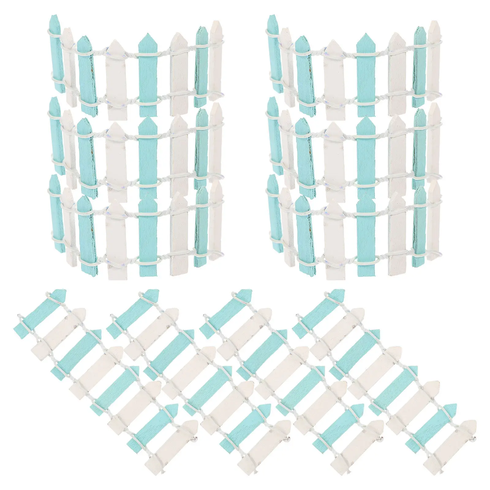 

10 шт. миниатюрных деревянных заборчиков-штакетников, разноцветные, прочные, для мини-сада, микроландшафта, декоративные садовые ограждения