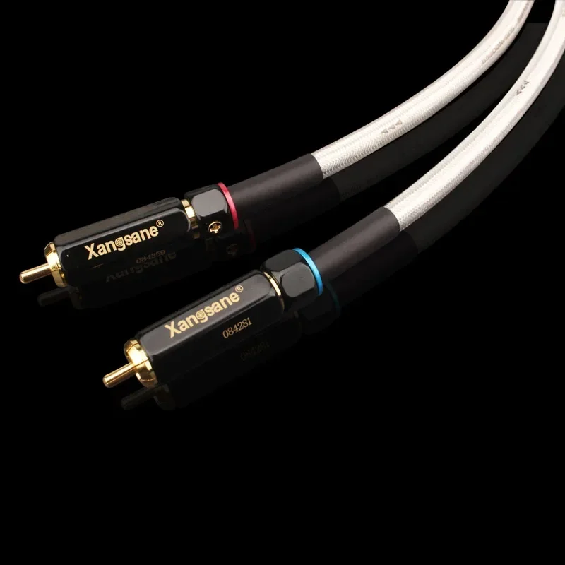 คู่ HiFi QED ลายเซ็นสาย RCA ชายกับชาย Silver Plated Audio สัญญาณสายปลั๊กชุบทอง