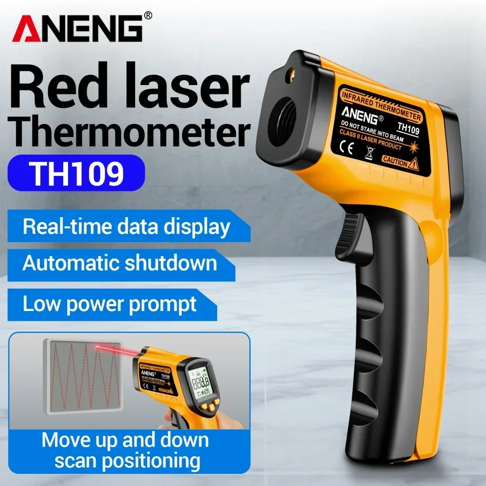 

ANENG TH109 Digital Infrared Thermometer Non-Contact -50°C-400°C Laser Temperature Meter Cooking Refrigerator Backlight Tools