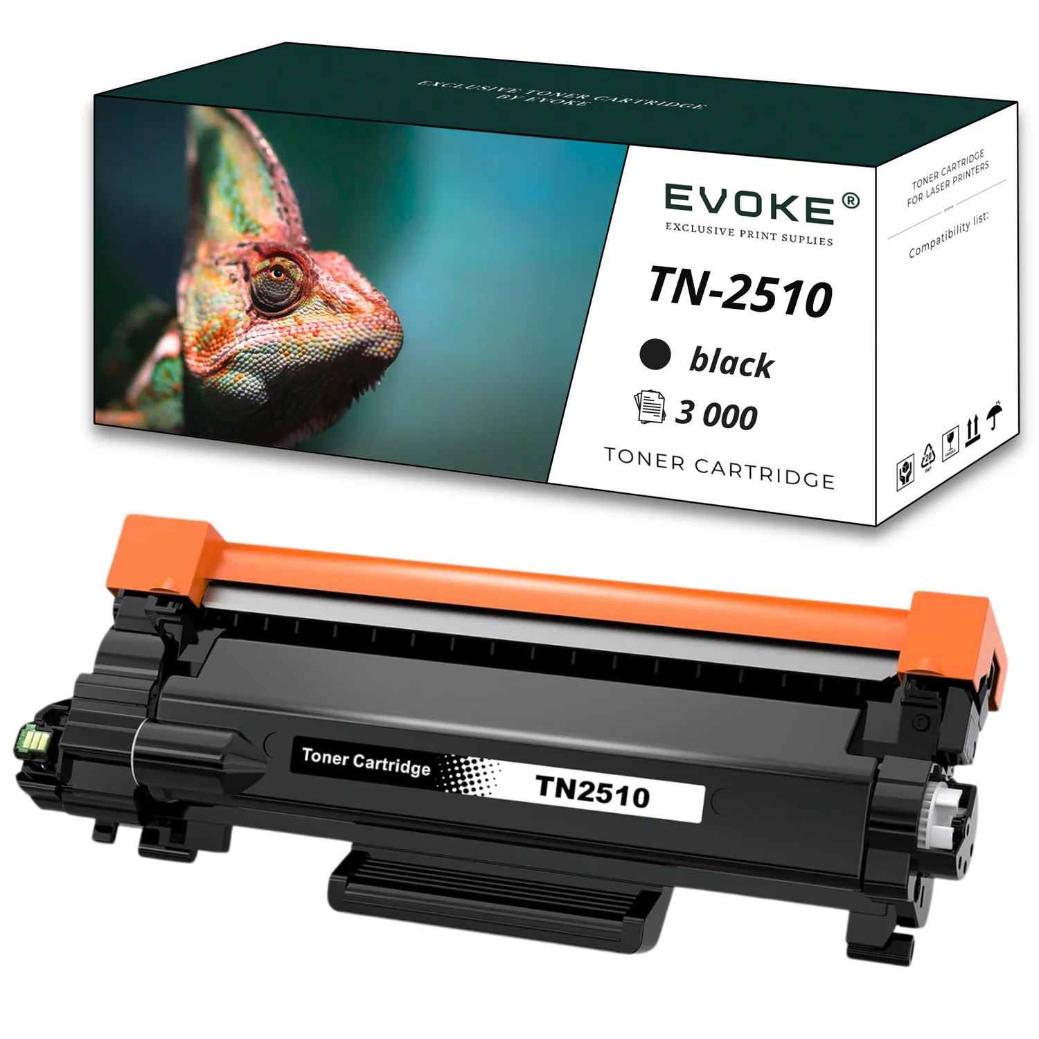 Evoke Compatibele Toner voor Brother Tn-2510Xl Tn2510Xl Tn-2510 Tn2510 Zwart 3000 Pagina's Hl-L2400Dw Dcp-L2620Dw L2627Dw Mfc-L2860Dw