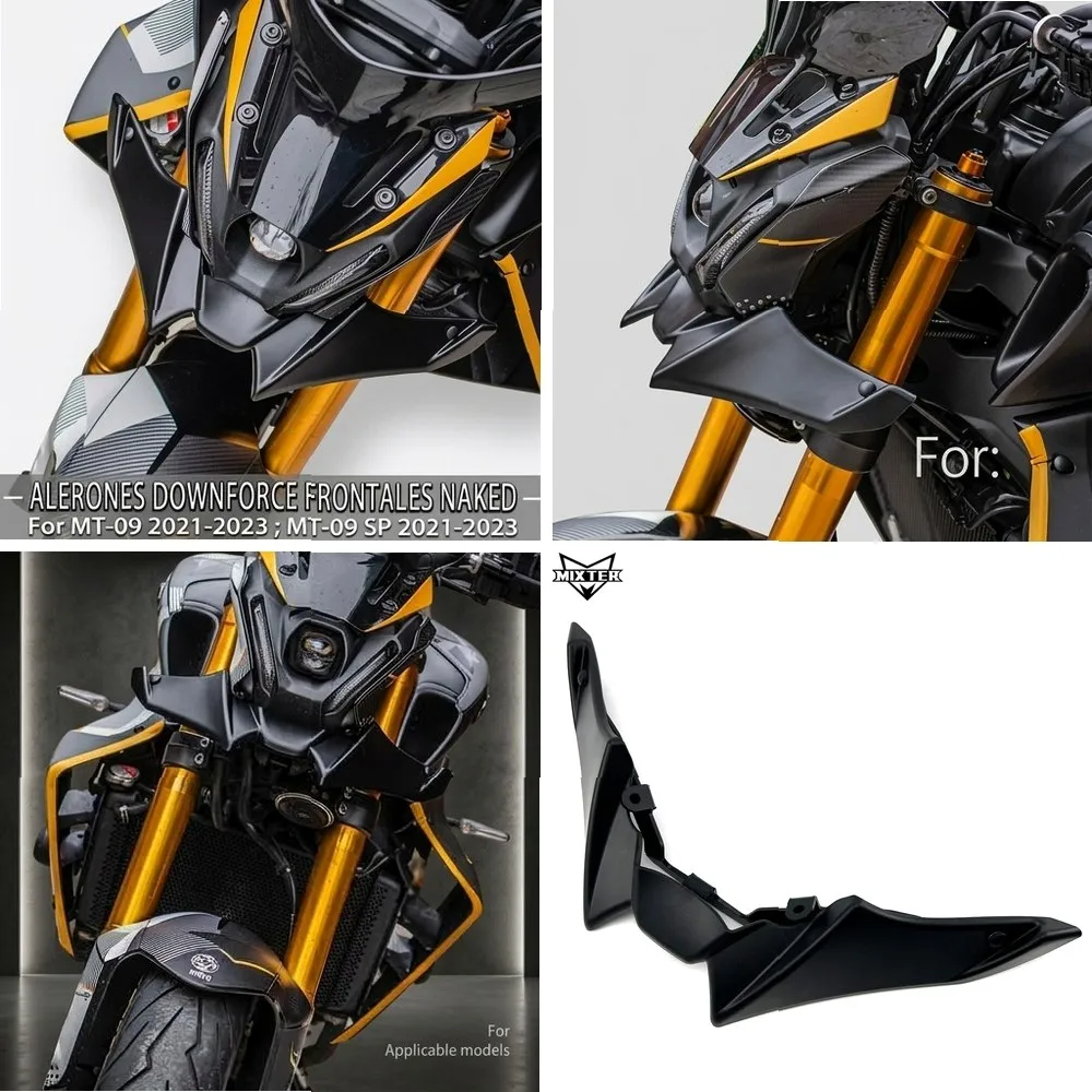 For YAMAHA MT-09 2021-2023, Motorcycle Front Aerodynamic Spoiler Wing, Downforce Alerons Deflector for MT09 SP Naked Sport Bike