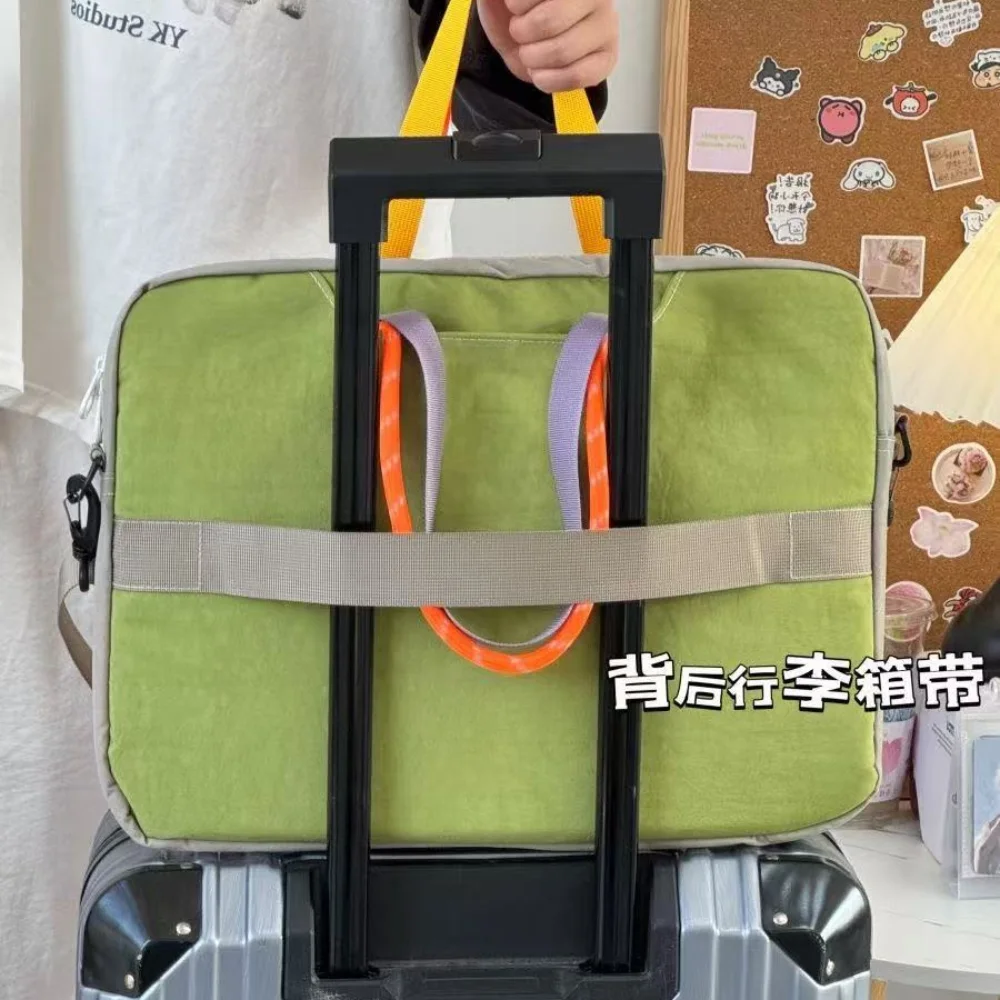 2025 New Waterproof Dopamine Color Blocked Crossbody Bag, 16 Inch Large Capacity Computer Bag, Commuting Portable Laptop Bag