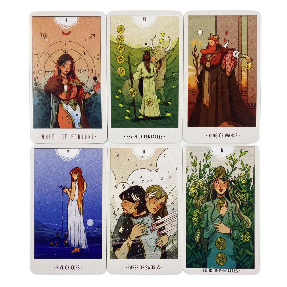 بطاقات التارو من White Numen: لعبة لوحة ترفيهية إنجليزية لنبوءة الحيوان المقدس 80 ورقة/صندوق