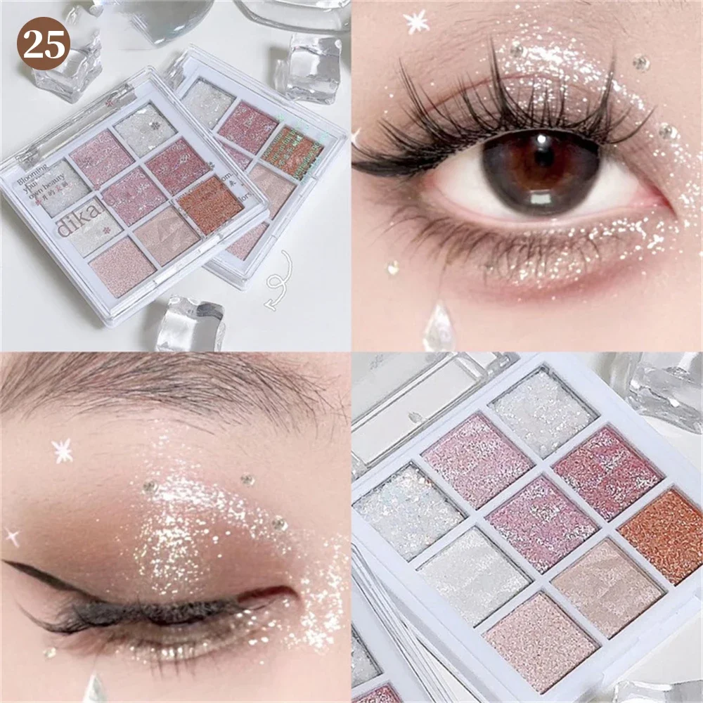 Palette di ombretti glitterati a 9 colori Palette di ombretti professionali cosmetici per trucco coreano Palette di ombretti glitter al neon di bellezza