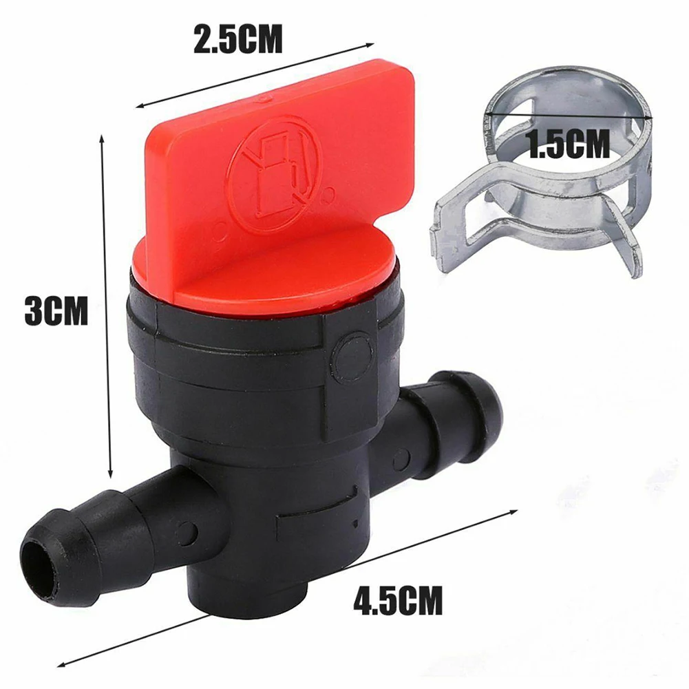 Universal Petrol Tap + 2 Clamps Petrol Diesel For 6-8mm Ø Hose Garden Tools Fixing Lawnmower Motorbike Plastic Petcock/Fuel