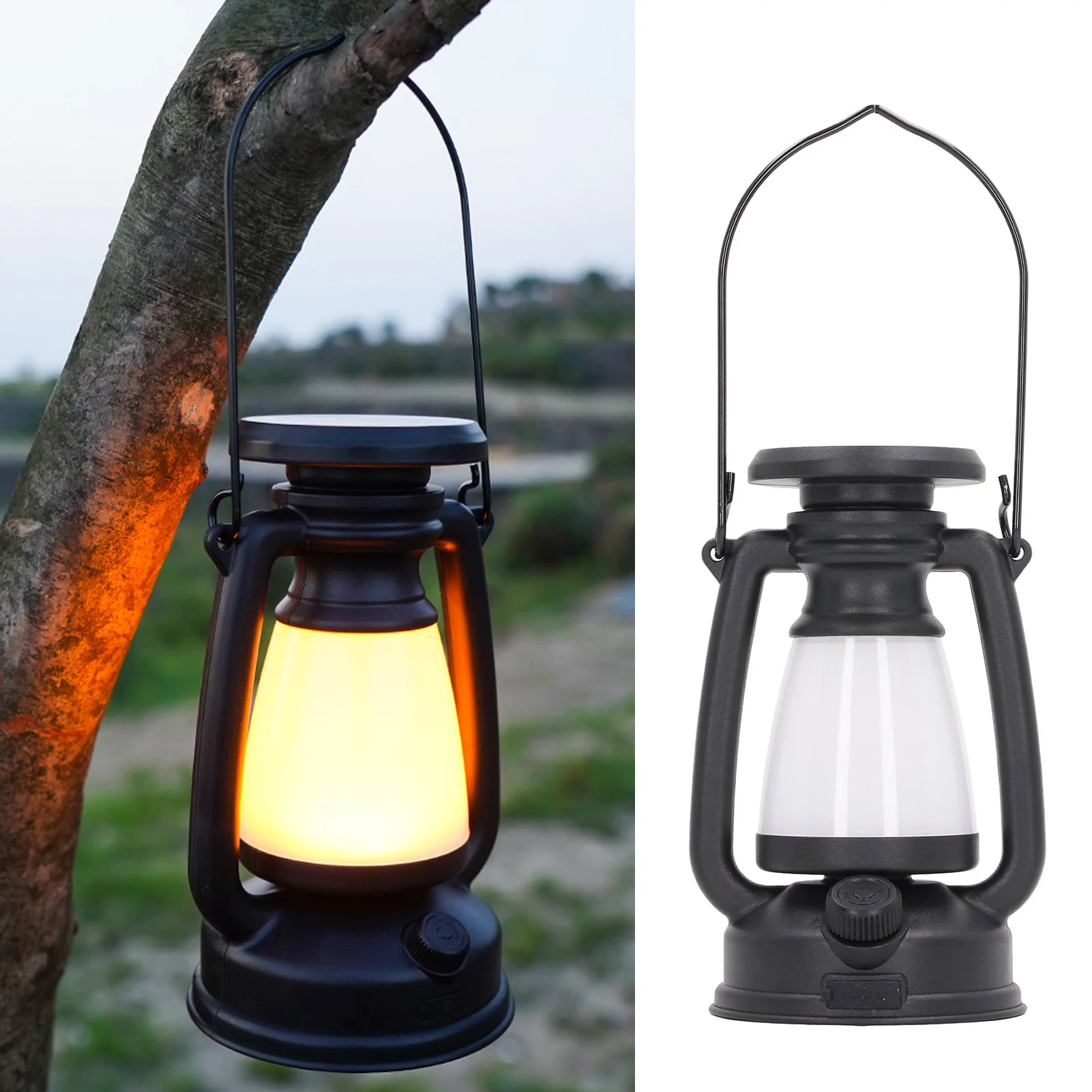 ZK50 LED Vintage Lantern Stepless Dimmable Portable Multifunctional Decorative Light for Indoor Outdoor Camping Garden