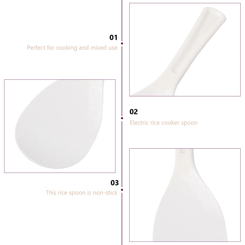 

4pcs Rice Spoon Plastic Kitchen Utensils Non-Stick Easy Clean Ergonomic Handle For Home Hotel Restaurant Use Rice Paddle