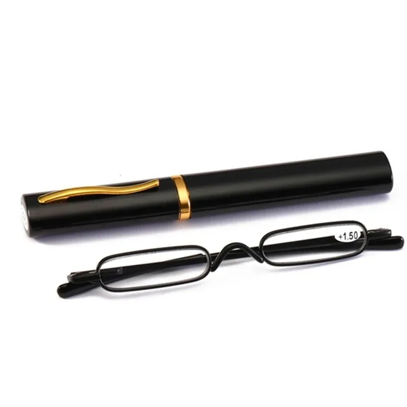 Neue Mini Super Schmale Falten Lesebrille Frauen Männer Tragbare Container Presbyopie Stift Gläser Mit Box + 1 + 1,5 + 2 + 2,5 + 3,0 – Detail 10
