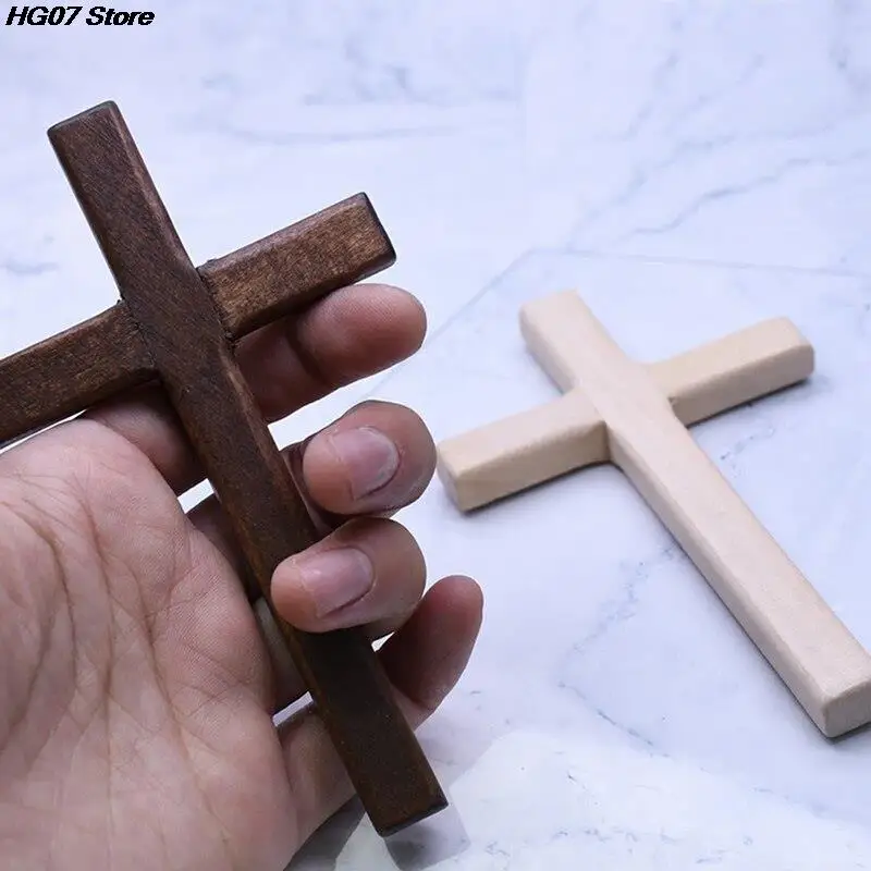 New Christian Wooden Cross 12cm(4.7in) Hanging Wall Large Long Crucifix Two Color