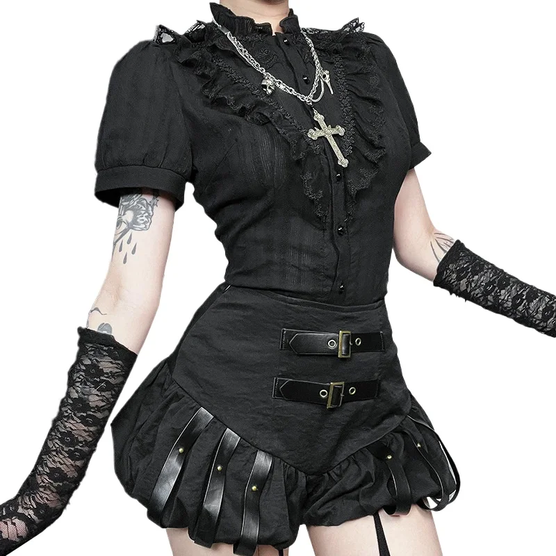 2025 شورت على الطراز القوطي الجديد على شكل يقطين على الطراز القوطي شورت نسائي عصري للشارع #5