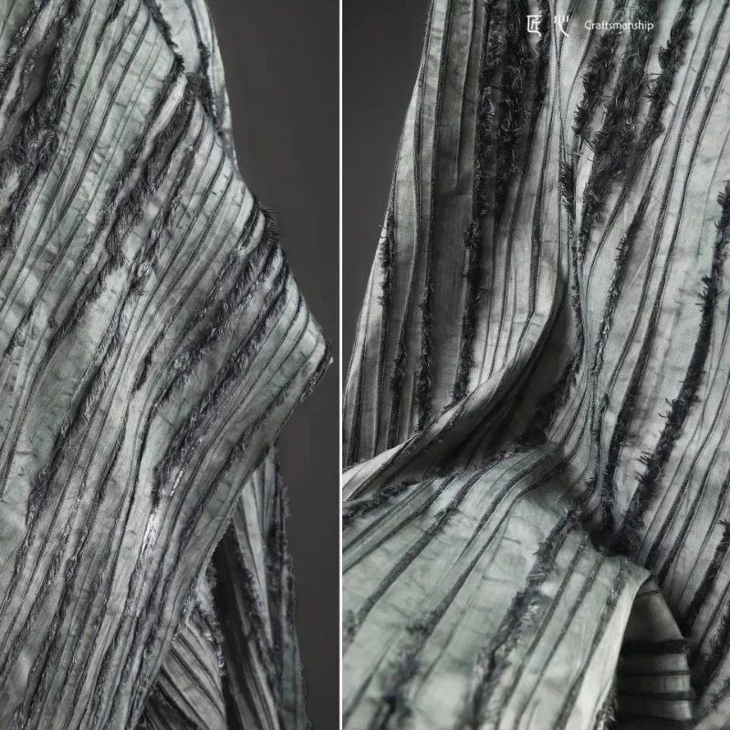 

Line Tassel Fabric Fried Color Vertical Stripes Fashion Design Wholesale Cloth for Apparel Sewing By The Meter Diy Material