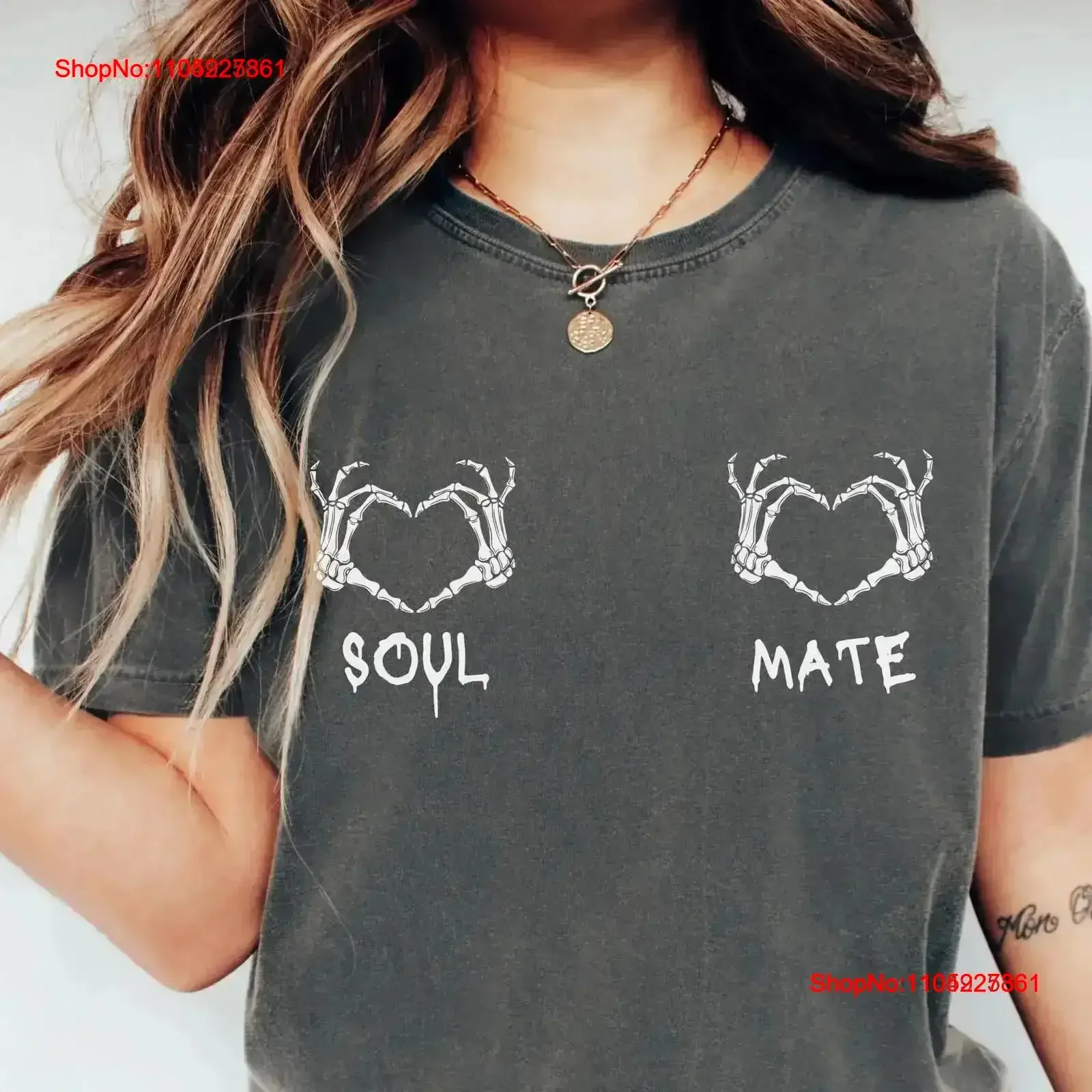 Soul Mate Skeleton Heart Halloween T Shirt Spooky Season Skelton Cute Nip Party…