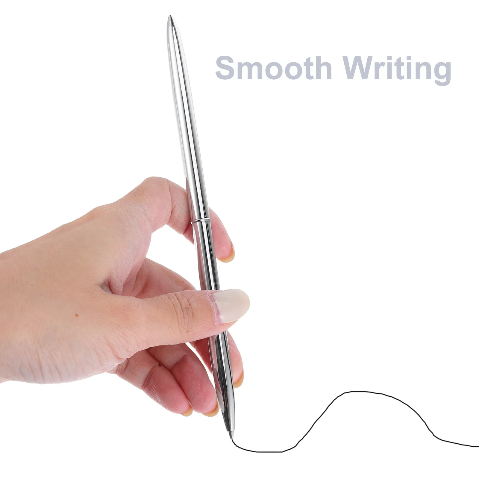 Smooth Writing Silver Ballpoint Pen with Heart Acrylic Stand for Wedding Sign in Guest Book Ceremony Reception Bridal