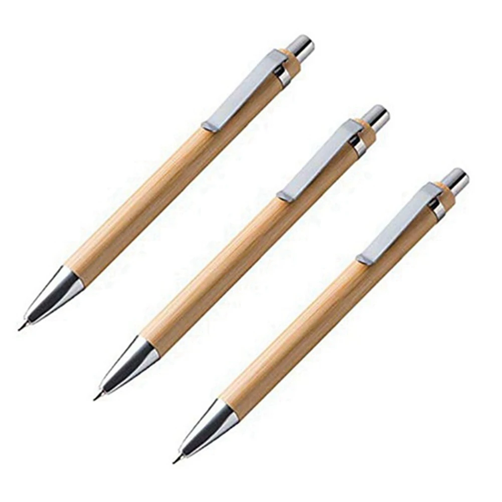 Imagem -04 - Escritório e Material Escolar Bambu Caneta Esferográfica Contato Stylus Pen Canetas e Suprimentos de Escrita Tinta Azul e Preta Presentes 100 Pcs