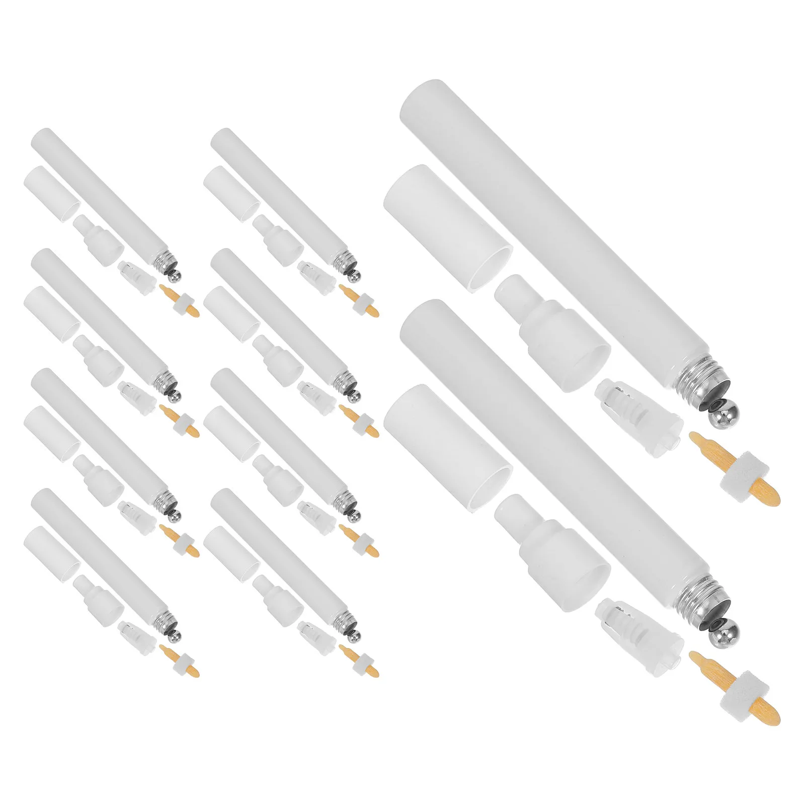 10Pcs Refillable Empty Paint Pen Components Round Head Marker Spare Parts Precision Fillable Acrylic Paint Pen for Touchup
